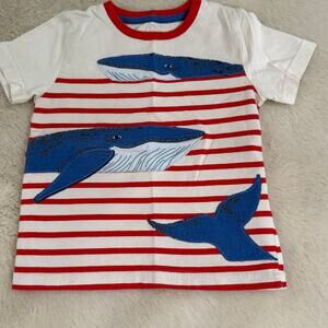 Mini Boden Whale Applique Shirt Sz 3-4Y VGUC
